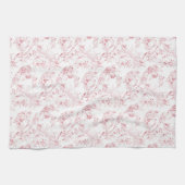 gegraveerd Frans Floral Fantasy Toile-Pink Theedoek (Horizontaal)