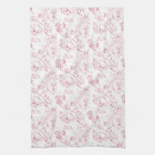  gegraveerd Frans Floral Fantasy Toile-Pink Theedoek (Verticaal)
