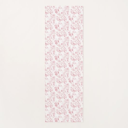  gegraveerd Frans Floral Fantasy Toile-Pink Yogamat (Voorkant)