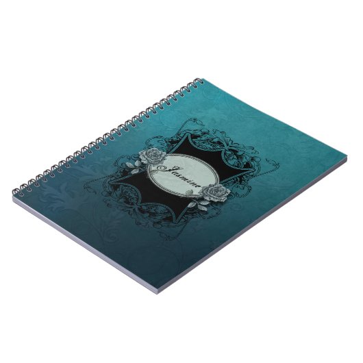  gegraveerd gepersonaliseerd blauw notitieboek (Linkerzijde)