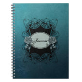  gegraveerd gepersonaliseerd blauw notitieboek (Voorkant)