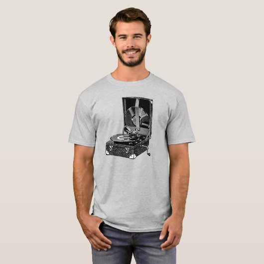  gegraveerd Gramophone T-Shirt (Voorkant volledig)