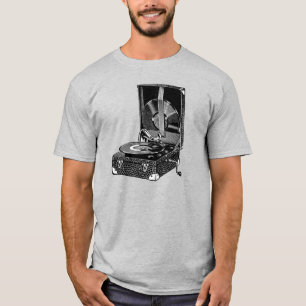 gegraveerd Gramophone T-Shirt