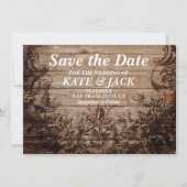 gegraveerd hout | Datum opslaan Save The Date (Voorkant)