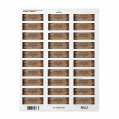 gegraveerd hout Rustic Return-adres Etiket (Full Sheet)