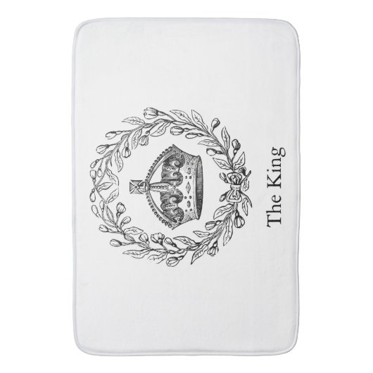 gegraveerd koningskroon en laurierkrans badmat (Voorkant Verticaal)