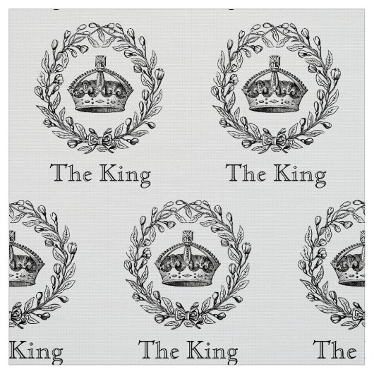  gegraveerd koningskroon en laurierkrans stof (Swatch)