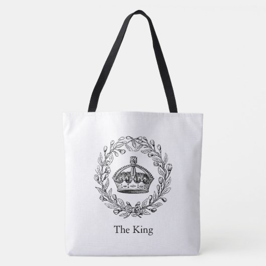  gegraveerd koningskroon en laurierkrans tote bag (Voorkant)