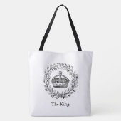  gegraveerd koningskroon en laurierkrans tote bag (Achterkant)