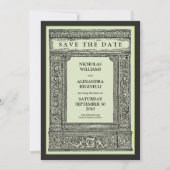 gegraveerd Lijst Sla de datum op (pagina/zwart) Save The Date (Voorkant)