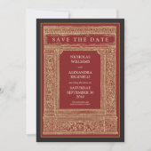 gegraveerd Lijst Sla de datum op (rood/goud) Save The Date (Voorkant)