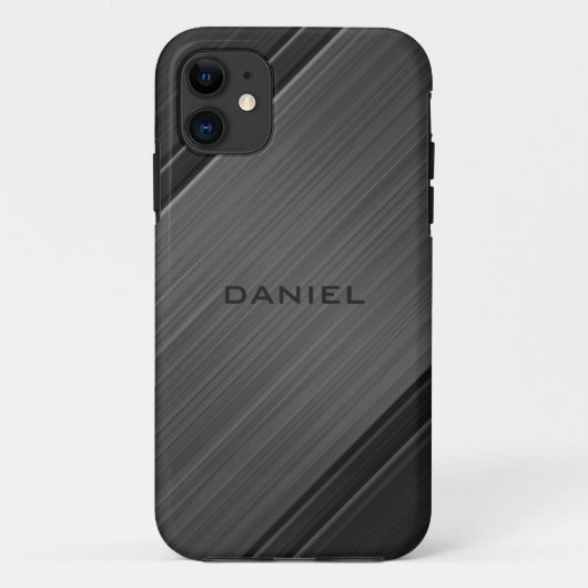 Gegraveerd ontwerp met Gunsmetaalgrijs en textuur Case-Mate iPhone Case (Achterkant)