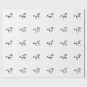 Gegraveerd ontwerp van rennende Appaloosa-paard ui Cadeaupapier