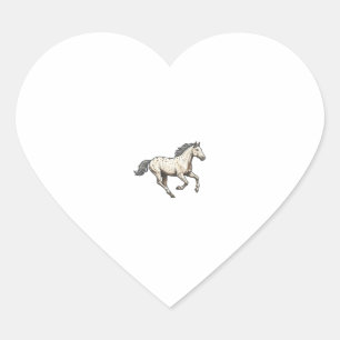 Gegraveerd ontwerp van rennende Appaloosa paard ui Hart Sticker