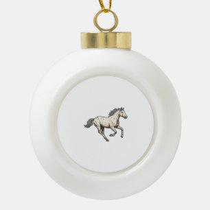 Gegraveerd ontwerp van rennende Appaloosa-paard ui Keramische Bal Ornament