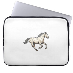 Gegraveerd ontwerp van rennende Appaloosa paard ui Laptop Sleeve