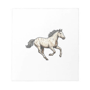 Gegraveerd ontwerp van rennende Appaloosa-paard ui Notitieblok