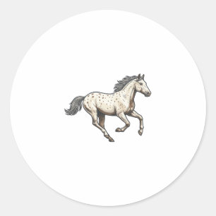 Gegraveerd ontwerp van rennende Appaloosa-paard ui Ronde Sticker