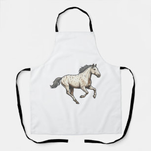 Gegraveerd ontwerp van rennende Appaloosa-paard ui Schort