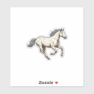 Gegraveerd ontwerp van rennende Appaloosa-paard ui Sticker