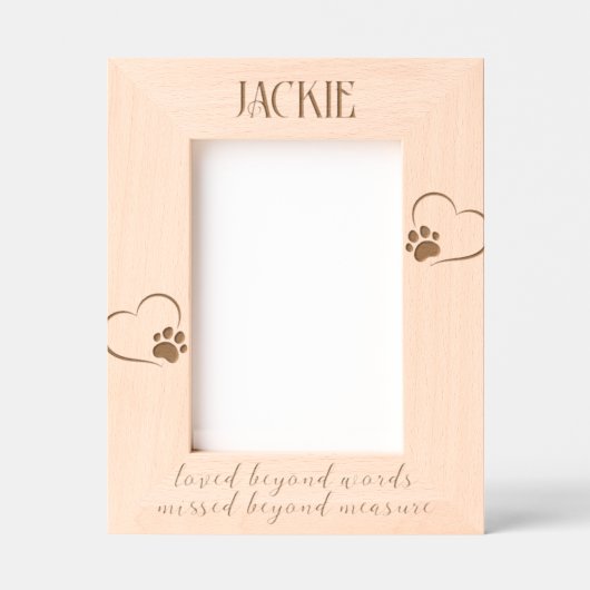 Gegraveerd Pet Memorial 'Loved Beyond Words' Lijst (Voorkant)