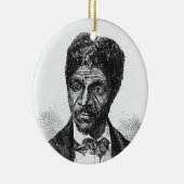 Gegraveerd portret van de Afrikaanse Amerikaanse D Keramisch Ornament (Rechts)