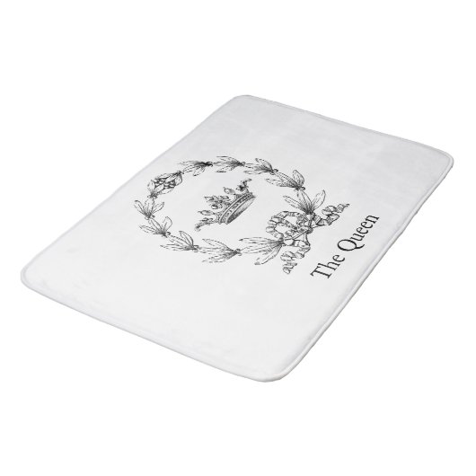  gegraveerd Queen's Crown en Laurel Wreath Badmat (Gekanteld)