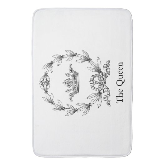 gegraveerd Queen's Crown en Laurel Wreath Badmat (Voorkant Verticaal)