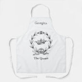 gegraveerd Queen's Crown en Laurel Wreath Schort (Voorkant)