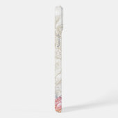 Gegraveerd Roze Waterverf Girly Bloemen Twee-foto iPhone Hoesje (Rechterkant)