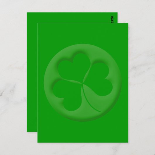 Gegraveerd Shamrock Briefkaart (Voorkant / Achterkant)