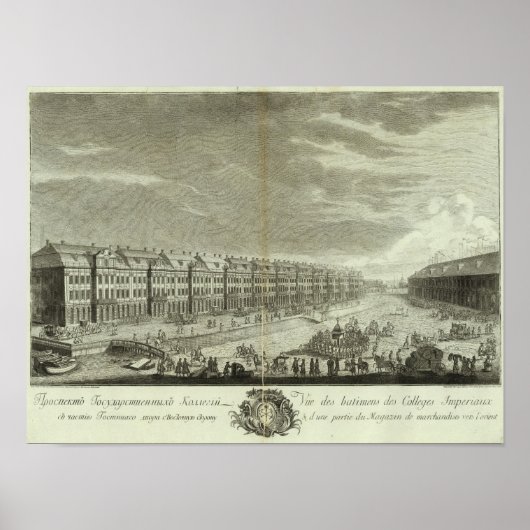 gegraveerd Uitzicht van Sint-Petersburg 2 Poster (Voorkant)