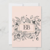 Gegraveerde antieke bloemenframe uitnodiging (Achterkant)