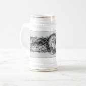  gegraveerde bierstein bierpul (Voorkant links)