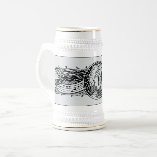  gegraveerde bierstein bierpul (Voorkant links)