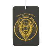 Gegraveerde bizonbuffelkop in cirkelvormig ontwerp luchtverfrisser (Voorkant)