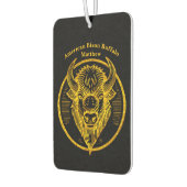 Gegraveerde bizonbuffelkop in cirkelvormig ontwerp luchtverfrisser (Links)