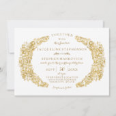 Gegraveerde bloemen Acanthus blad bloeien goud Kaart (Voorkant)