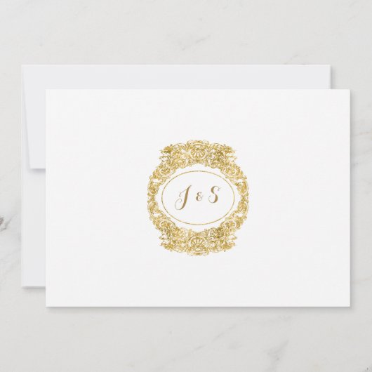 Gegraveerde bloemen Acanthus blad bloeien goud Kaart (Achterkant)