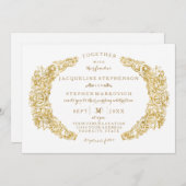 Gegraveerde bloemen Acanthus blad bloeien goud Kaart (Voorkant / Achterkant)