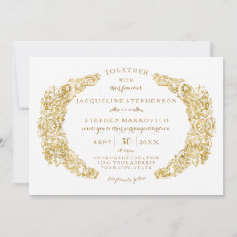 Gegraveerde bloemen Acanthus blad bloeien goud Kaart