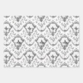 Gegraveerde  Bloemen Toile w / Windmolen & Boats Inpakpapier Vel (Voorkant 2)