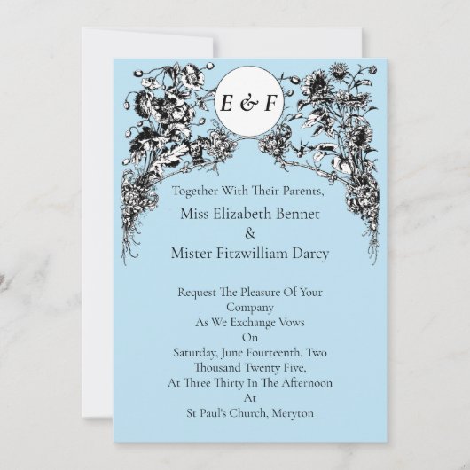 Gegraveerde bloemen, vogels en uilen kaart (Voorkant)