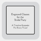 gegraveerde bril vierkante sticker (Voorkant)