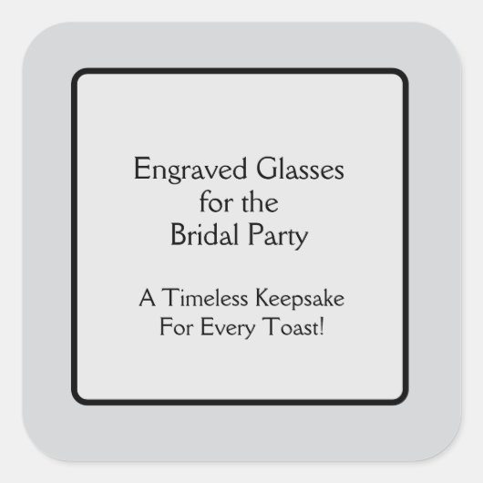 gegraveerde bril vierkante sticker (Voorkant)