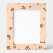 Gegraveerde Dog Bone Paw Print Bloemen Lijst Lijstjes (Voorkant)