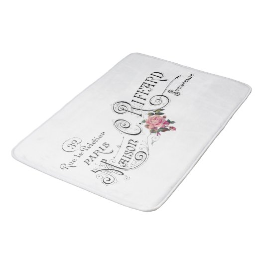 Gegraveerde  Franse typografie Badmat (Gekanteld)