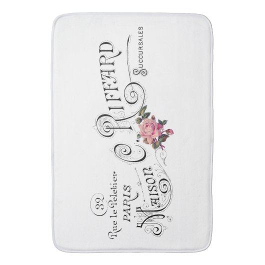 Gegraveerde  Franse typografie Badmat (Voorkant Verticaal)