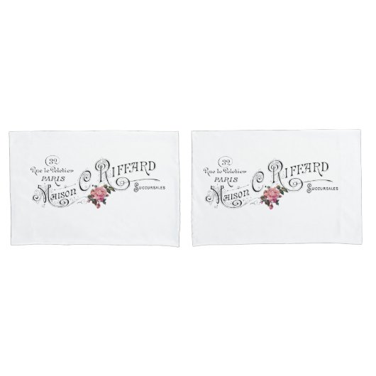 Gegraveerde  Franse typografie Kussensloop (Voorkant-Set)