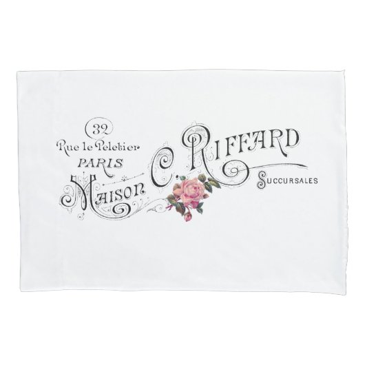 Gegraveerde  Franse typografie Kussensloop (Voorkant-Links)